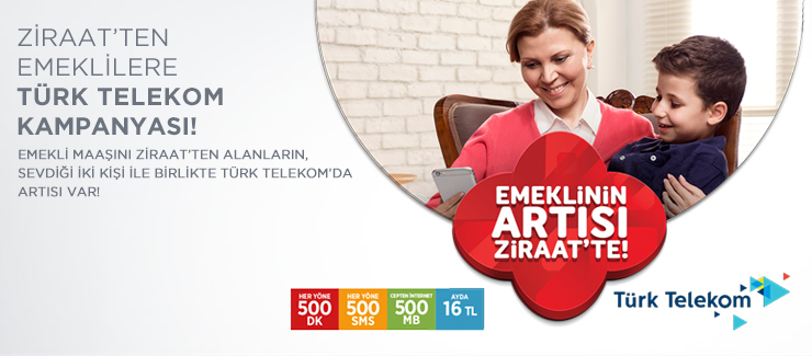 Ziraat'ten Emeklilere Türk Telekom Kampanyası!